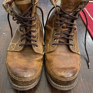 Nicely worn in Timberland boots